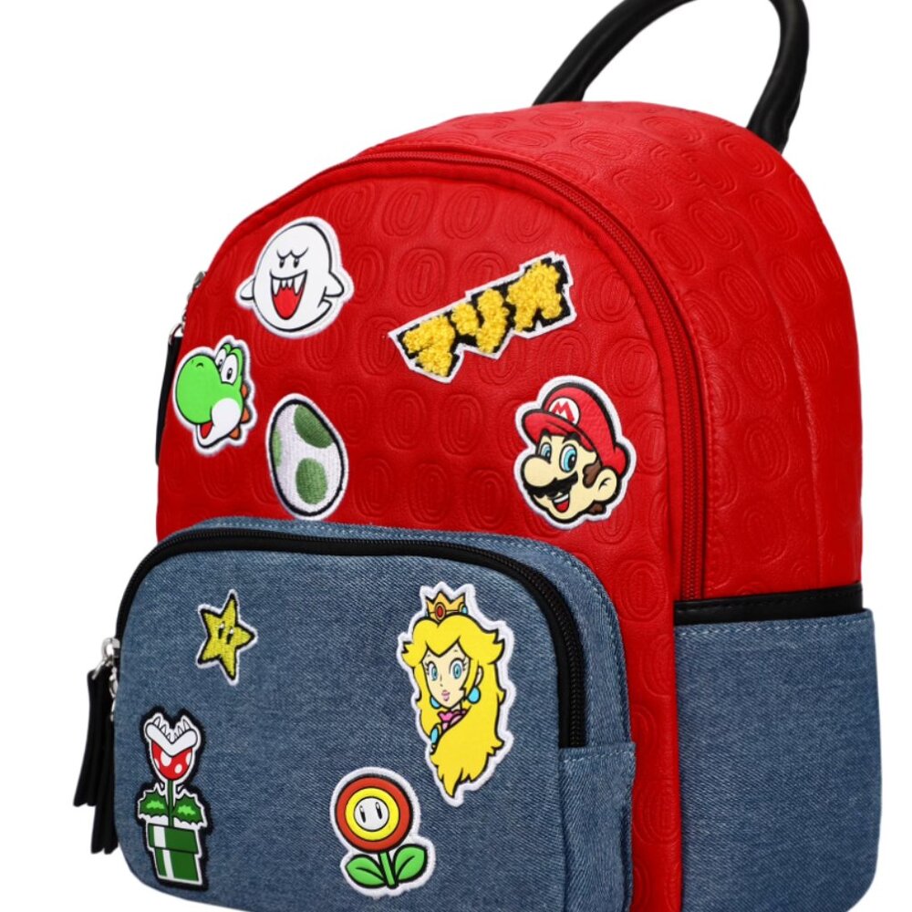 Nintendo Super Mario Brothers Icon Patches Mini Backpack.